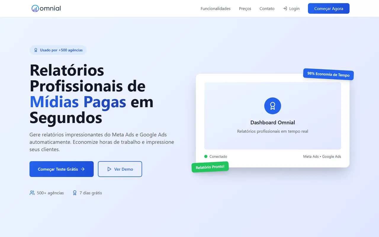 Captura de tela do site Omnial